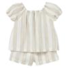 Picture of Mayoral Toddler Girls Summer Blouse & Shorts Set X 2 - Beige Stripe