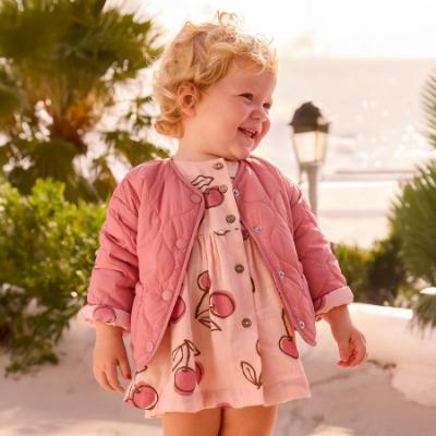Picture of Mayoral Toddler Girls Summer Cherry Print Reversible Jacket - Pink