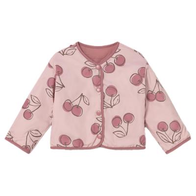 Picture of Mayoral Toddler Girls Summer Cherry Print Reversible Jacket - Pink
