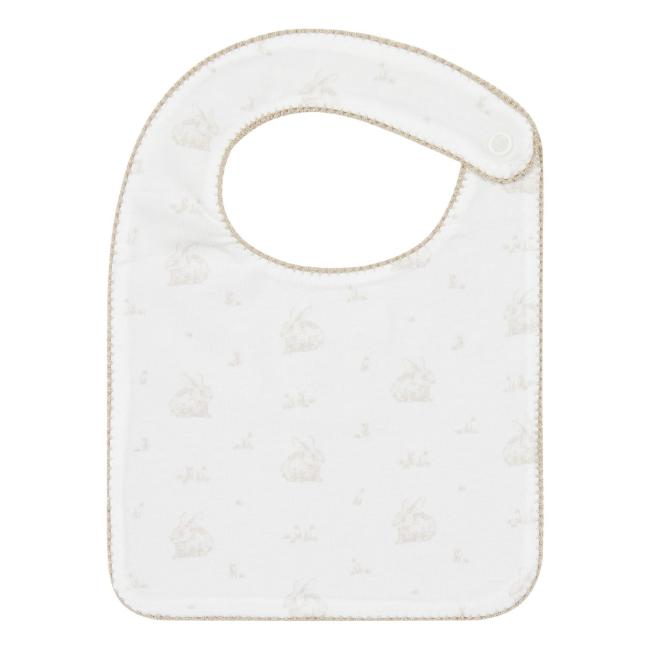 Picture of Deolinda Baby Boys Biscuit Bunny Print Bib - Cream Beige