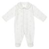 Picture of Deolinda Baby Boys Biscuit Bunny Print Front Opening Babygrow In Gift Box - Cream Beige