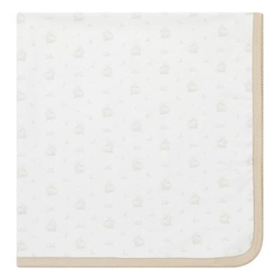 Picture of Deolinda Baby Boys Biscuit Bunny Print Cotton Jersey Blanket - Cream Beige