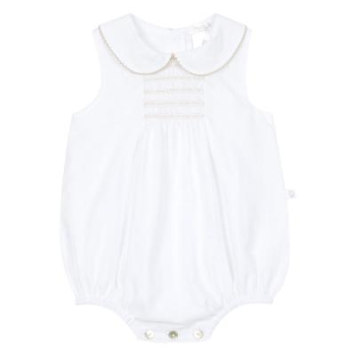 Picture of Deolinda Baby Comporta Smocked Romper - Ivory Beige