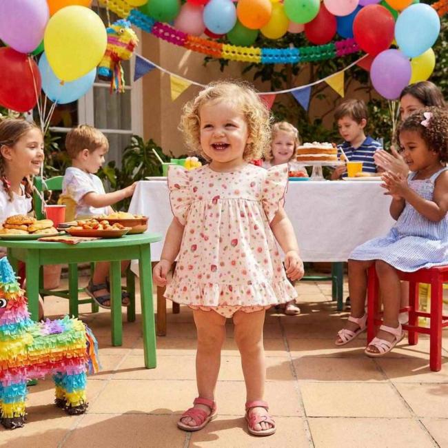 Picture of Deolinda Baby Girls Tutti Frutti Dress & Panties Set X 2 - Pink Multi