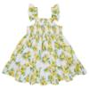 Picture of Deolinda Girls Sorrento Smocked Lemon Print Dress - Ivory Lemon