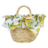 Picture of Deolinda Girls Sorrento Lemons Print Straw Basket & Sunhat Set X 2 - Lemons