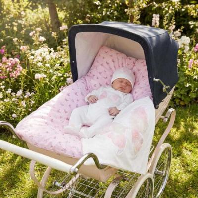 Picture of Deolinda Chic Baby Girls Linda Collection Blanket Sleepsuit & Hat Set X 3 - Ivory Pink