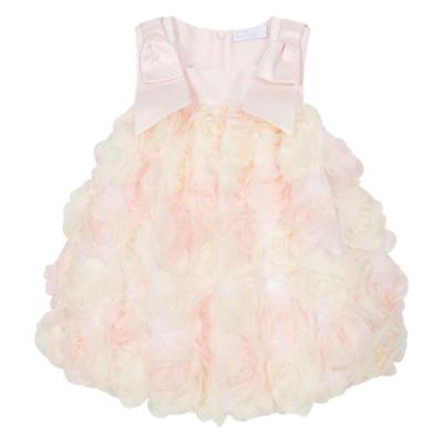 Picture of Deolinda Chic Girls Linda Dress With Tulle Flowers - Pink Ivory