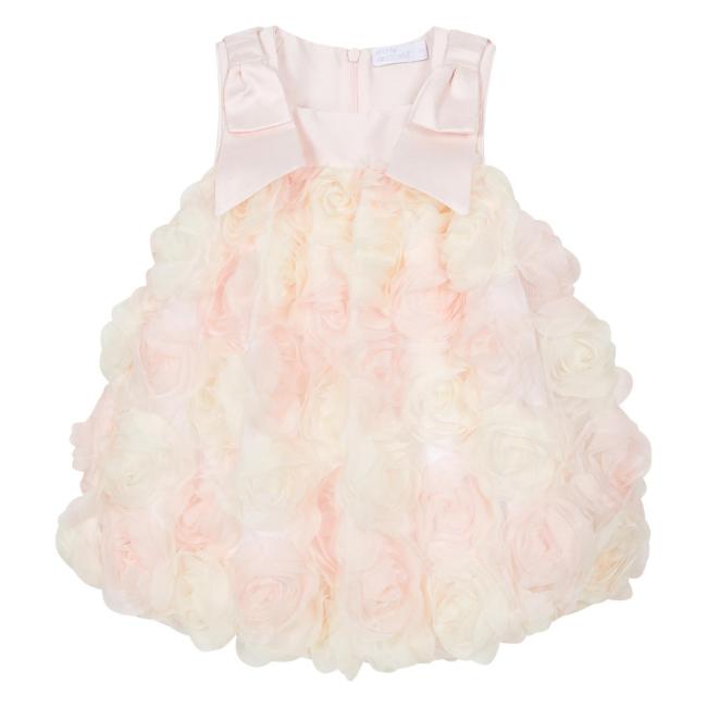 Picture of Deolinda Chic Girls Linda Dress With Tulle Flowers - Pink Ivory