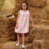 Picture of Deolinda Chic Girls Linda Dress With Tulle Flowers - Pink Ivory