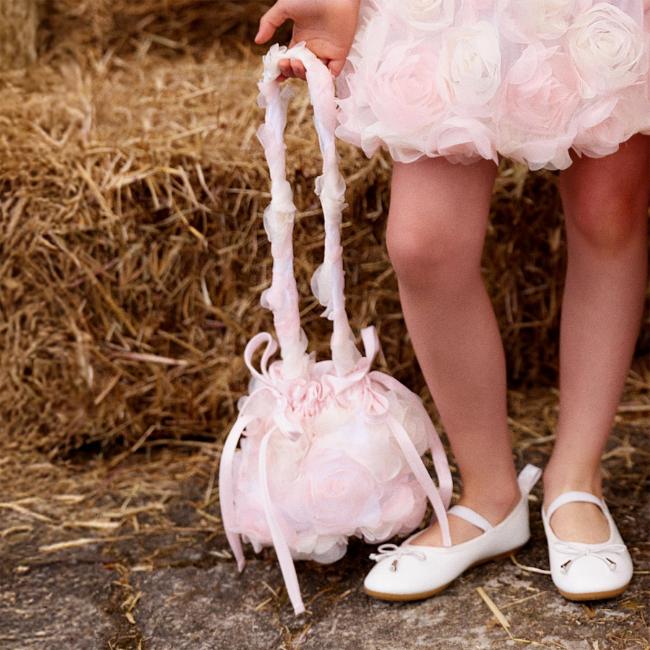Picture of Deolinda Chic Girls Tulle Roses Crossbody Bag  - Pink Ivory