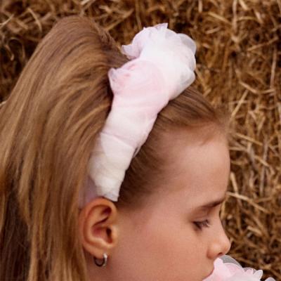 Picture of Deolinda Chic Girls Linda Collection Tulle Roses Headband - Pink Ivory