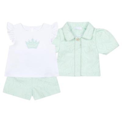 Picture of Deolinda Chic Girls Linda Crown Top Shorts & Jacket Set X 3 - White Mint