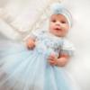 Picture of Sofija Baby Arabella Collection Tulle Dress & Headband Set x 2 - White Blue