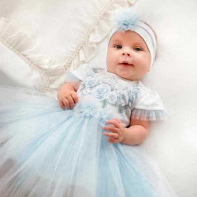 Picture of Sofija Baby Arabella Collection Tulle Dress & Headband Set x 2 - White Blue