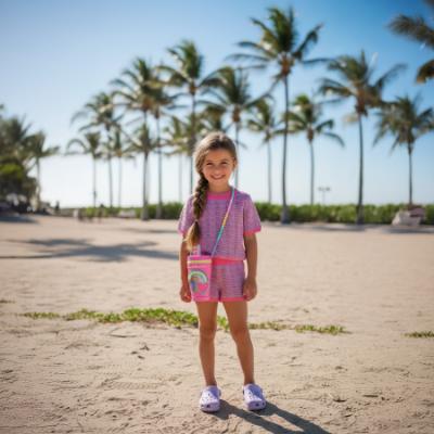 Picture of Billie Blush Girls Wave Knit Top & Shorts Set x 2 - Pink Lilac Multi