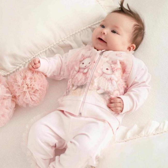 Picture of Sofija Baby Nel Collection Bunny Print Tracksuit Set X 2 - Dark Pink