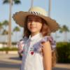 Picture of Monnalisa Girls Floppy Sun Hat - Natural Navy Blue