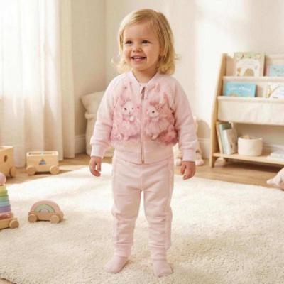 Picture of Sofija Baby Nel Collection Bunny Print Tracksuit Set X 2 - Dark Pink