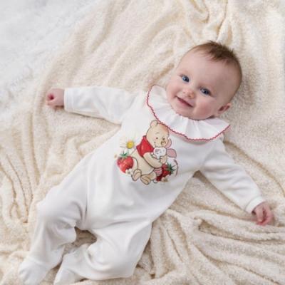 Picture of Monnalisa Bebe Girls Pooh Bear Babygrow & Blanket Set x 2 - Ivory Red