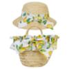 Picture of Deolinda Girls Sorrento Lemons Print Straw Basket & Sunhat Set X 2 - Lemons