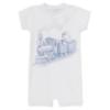 Picture of Sofija Baby Rayan Collection Bear & Train Print  Romper - Pale Blue