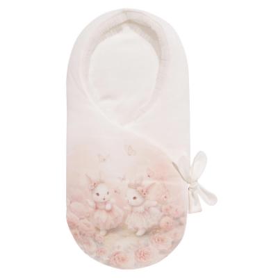 Picture of Sofija Baby Nel Collection Padded Baby Nest With Tulle Ruffles -  Ivory Pink