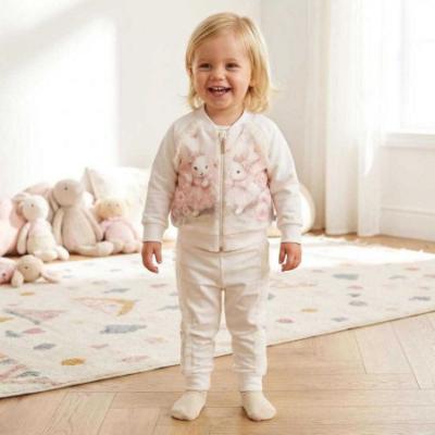 Picture of Sofija Baby Nel Collection Bunny Print Tracksuit Set X 2 - Ivory Pink