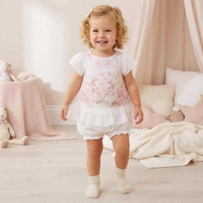 Picture of Sofija Baby Nel Collection Bunny Print Muslin Jam Pant Set X 2 - Ivory Pink