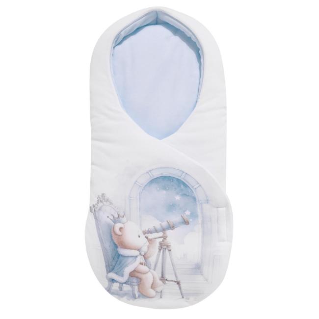 Picture of Sofija Baby King Collection Royal Teddy Bear Padded Baby Nest - Pale Blue