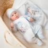 Picture of Sofija Baby King Collection Royal Teddy Bear Babygrow Hat & Swaddle Set X 3 - Pale Blue