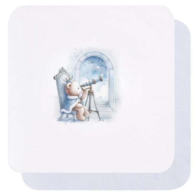 Picture of Sofija Baby King Collection Royal Teddy Bear Muslins Set X 2 - Pale Blue