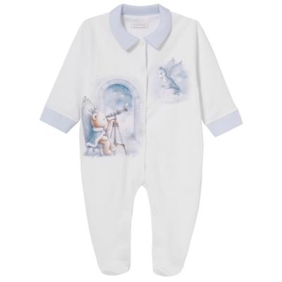 Picture of Sofija Baby King Collection Royal Teddy Bear Front Opening Babygrow - Pale Blue