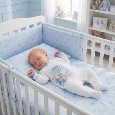 Picture of Sofija Baby King Collection Royal Teddy Bear Front Opening Babygrow - Pale Blue