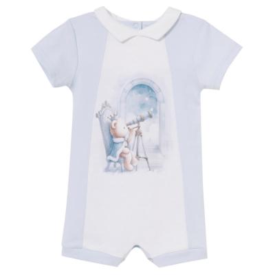 Picture of Sofija Baby King Collection Royal Teddy Bear Print  Romper - Pale Blue