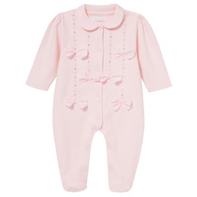 Picture of Sofija Baby Hana Collection Diamante & Bow Babygrow - Pink