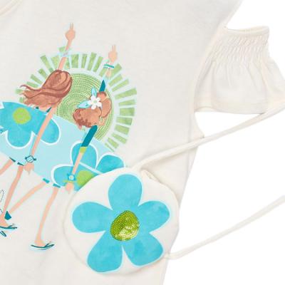 Picture of Mayoral Girls Summer Dress & Bag Set X 2 - Cream