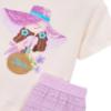 Picture of Mayoral Girls Summer Top & Ruffle Shorts Set X 2 - Cream Lilac