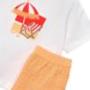 Picture of Mayoral Girls Summer Top & Ruffle Shorts Set X 2 - Cream Orange