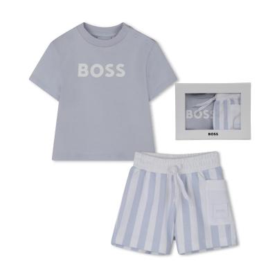 Picture of BOSS Baby Boys T-Shirt & Shorts Gift Box Set X 2  - Pale Blue