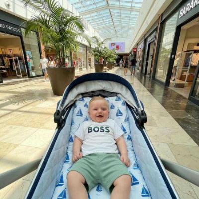 Picture of BOSS Toddler Boys Mini Me T-Shirt & Bermuda Shorts Set X 2 - White Beige Green