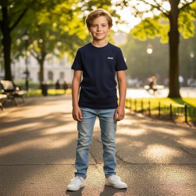 Picture of BOSS Boys 2 X Short Sleeve T-Shirts - Navy & White