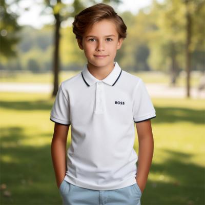 Picture of BOSS Boys Short Sleeve Polo - White