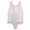 Picture of Billie Blush Girls Metallic Swimsuit With Ruffles - Pink Multi