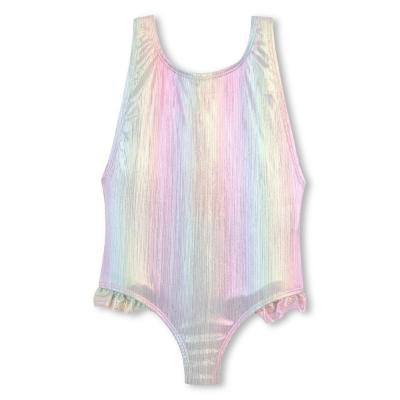 Picture of Billie Blush Girls Metallic Swimsuit With Ruffles - Pink Multi