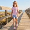 Picture of Billie Blush Girls Pony Top & Diamante Denim Shorts Set x 2 -  Pink Blue Multi