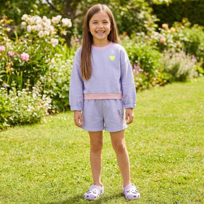Picture of Billie Blush Girls Beautiful Sweatshirt & Shorts Set x 2 - Lilac Pink Multi