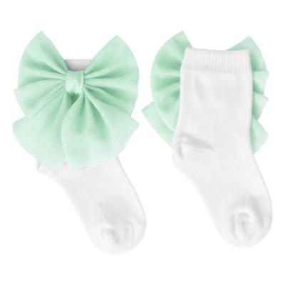 Picture of Caramelo Kids Girls Tulle Bow Ankle Socks - Ivory Mint