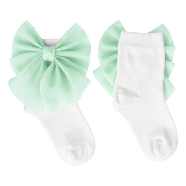 Picture of Caramelo Kids Girls Tulle Bow Ankle Socks - Ivory Mint