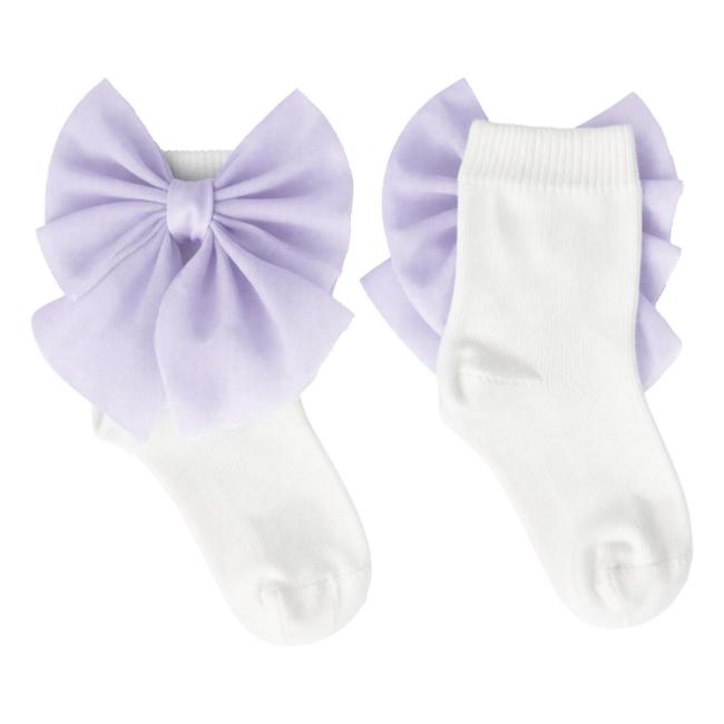 Picture of Caramelo Kids Girls Tulle Bow Ankle Socks - Ivory Lilac